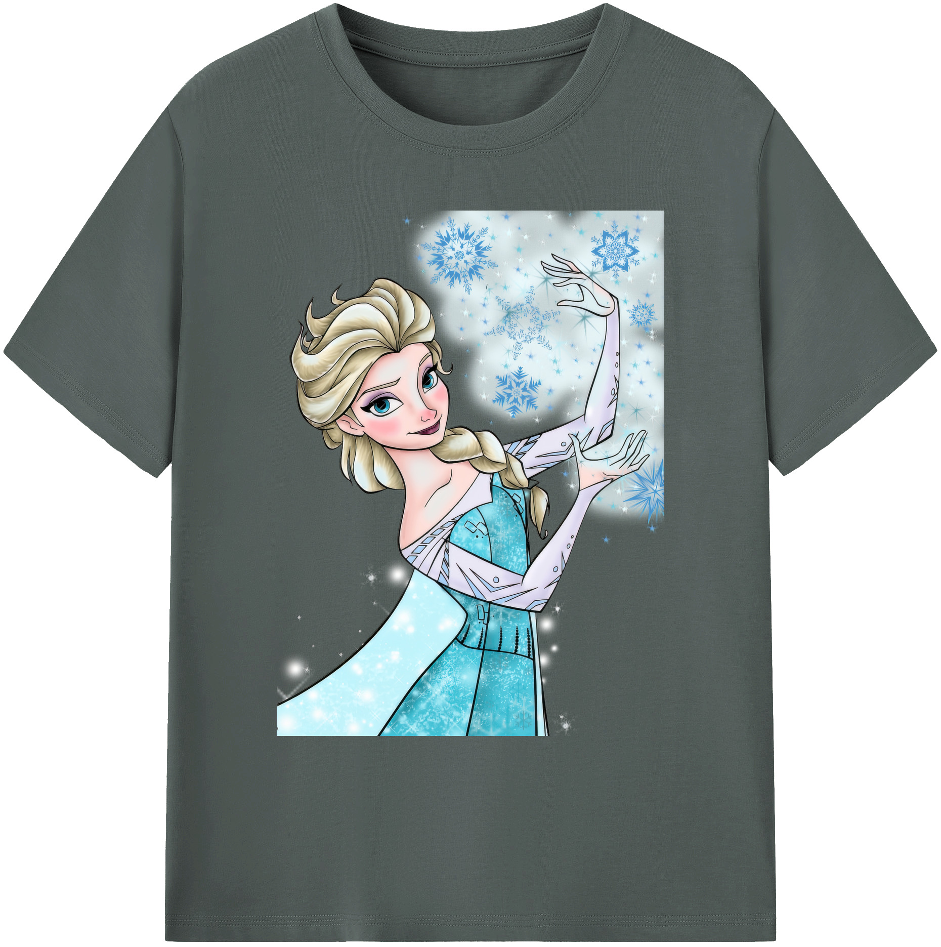 （画像用） アナと雪の女王 アンナ エルサ Frozen Anna Elsa 綿100％ メンズ半袖Tシャツ｜肌触りやわらか＆通気性